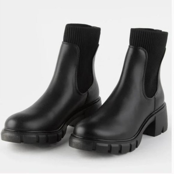 Steve Madden Shoes - Steve Madden Boots Shoes Hayle Platform Chelsea Black 8